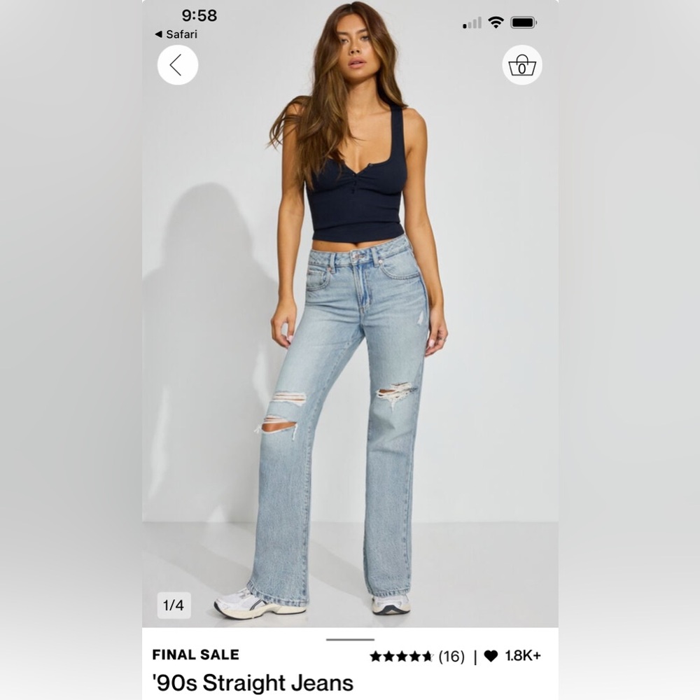 Garage Light Blue Straight Leg Jeans
